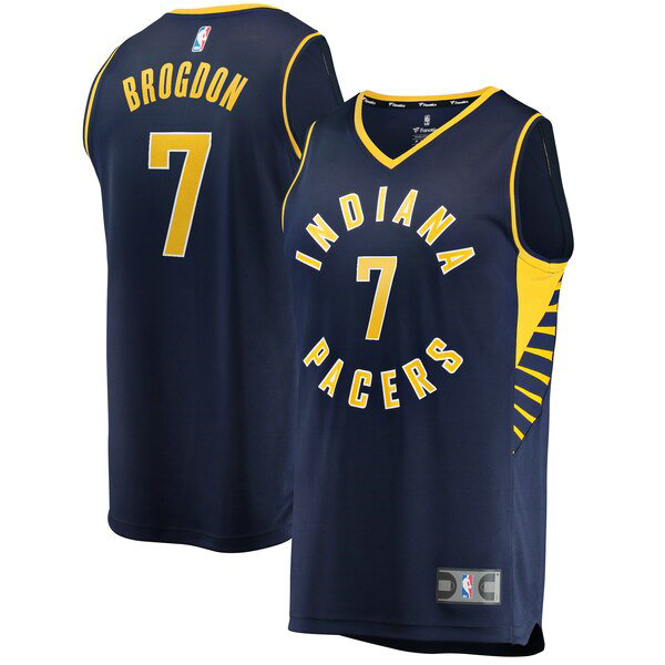 Maillot Indiana Pacers Homme Malcolm Brogdon 7 Icon Edition Bleu marin